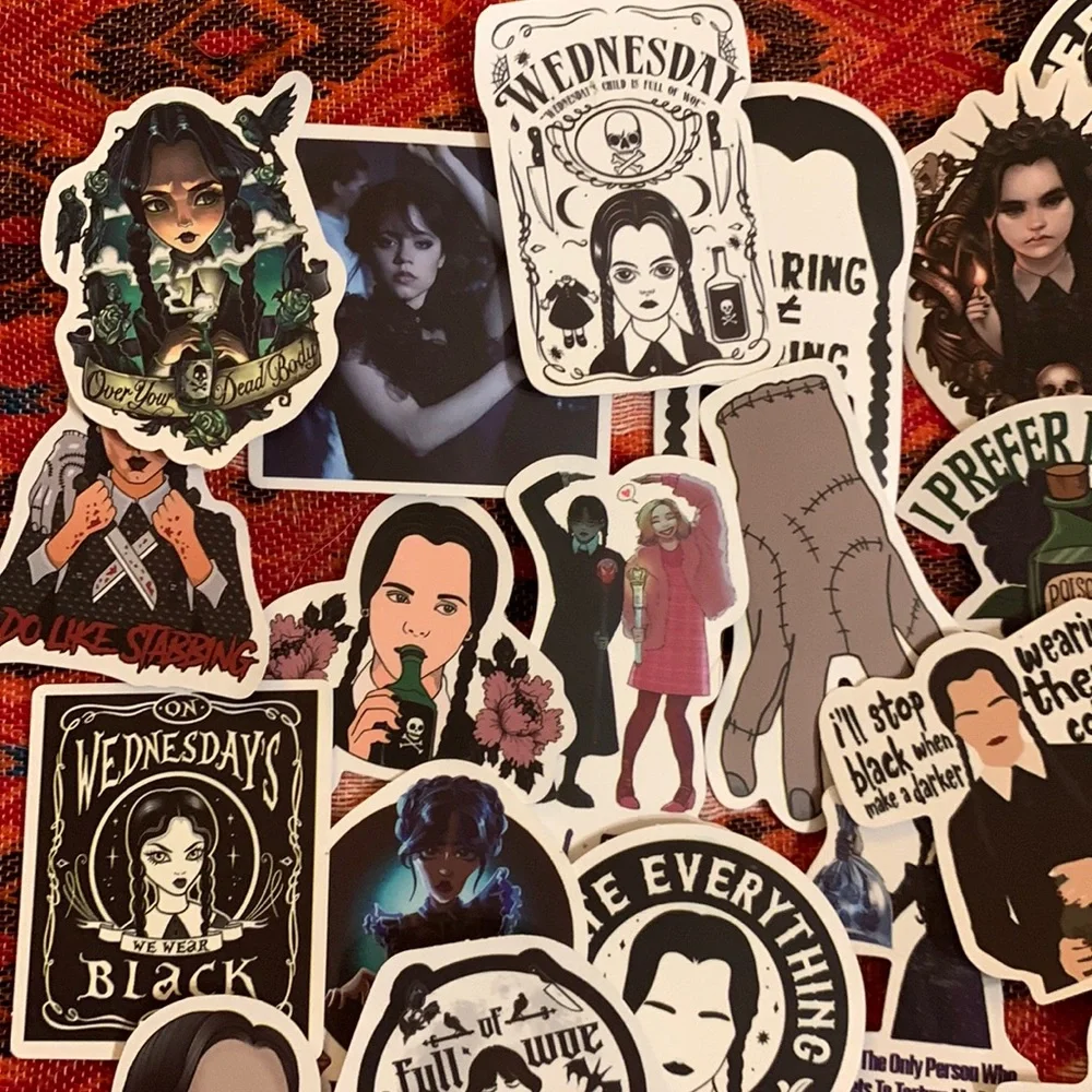 Set of 45 Wednesday Adams Stickers